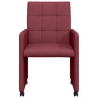 Esszimmerstühle mit Rollen 2 pcs Weinrot 58 x 65 x 94 cm Stoff
