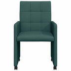 Esszimmerstühle mit Rollen 2 pcs Dunkelgrün 58 x 65 x 94 cm