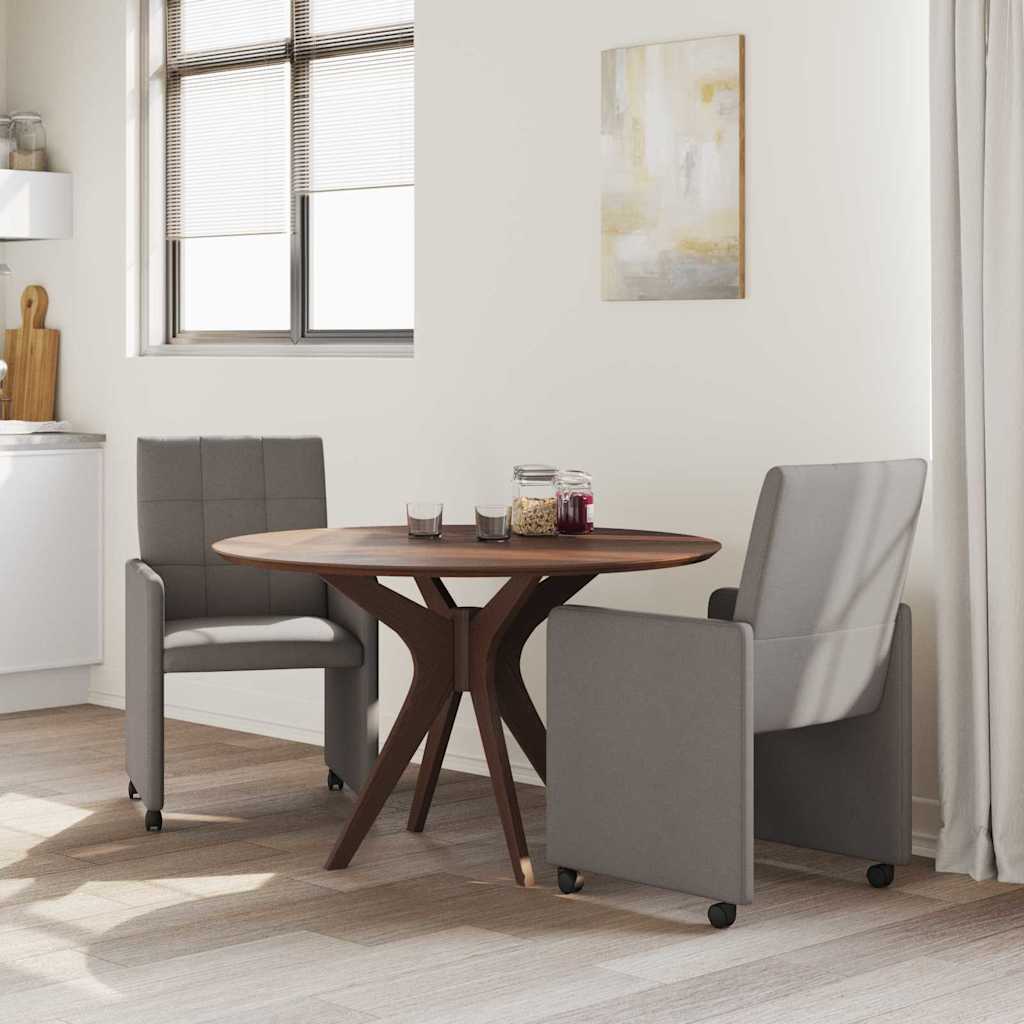 Esszimmerstühle mit Rollen 2 pcs Taupe 58 x 65 x 94 cm Stoff