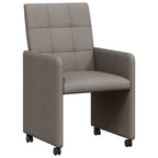 Esszimmerstühle mit Rollen 2 pcs Taupe 58 x 65 x 94 cm Stoff