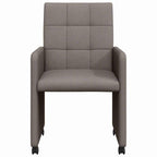 Esszimmerstühle mit Rollen 2 pcs Taupe 58 x 65 x 94 cm Stoff
