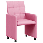 Esszimmerstühle mit Rollen 2 pcs Rosa 58 x 65 x 94 cm Stoff
