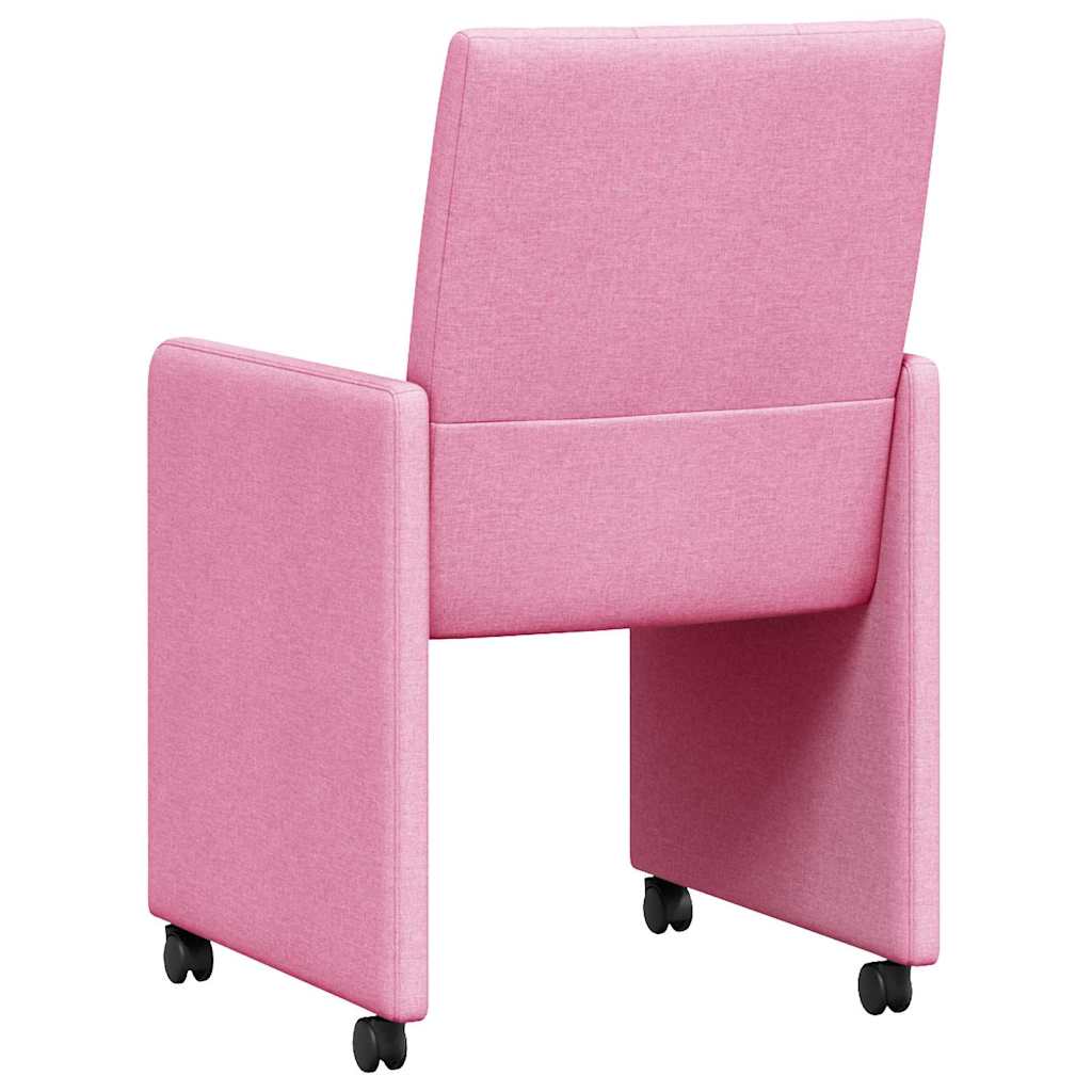 Esszimmerstühle mit Rollen 2 pcs Rosa 58 x 65 x 94 cm Stoff