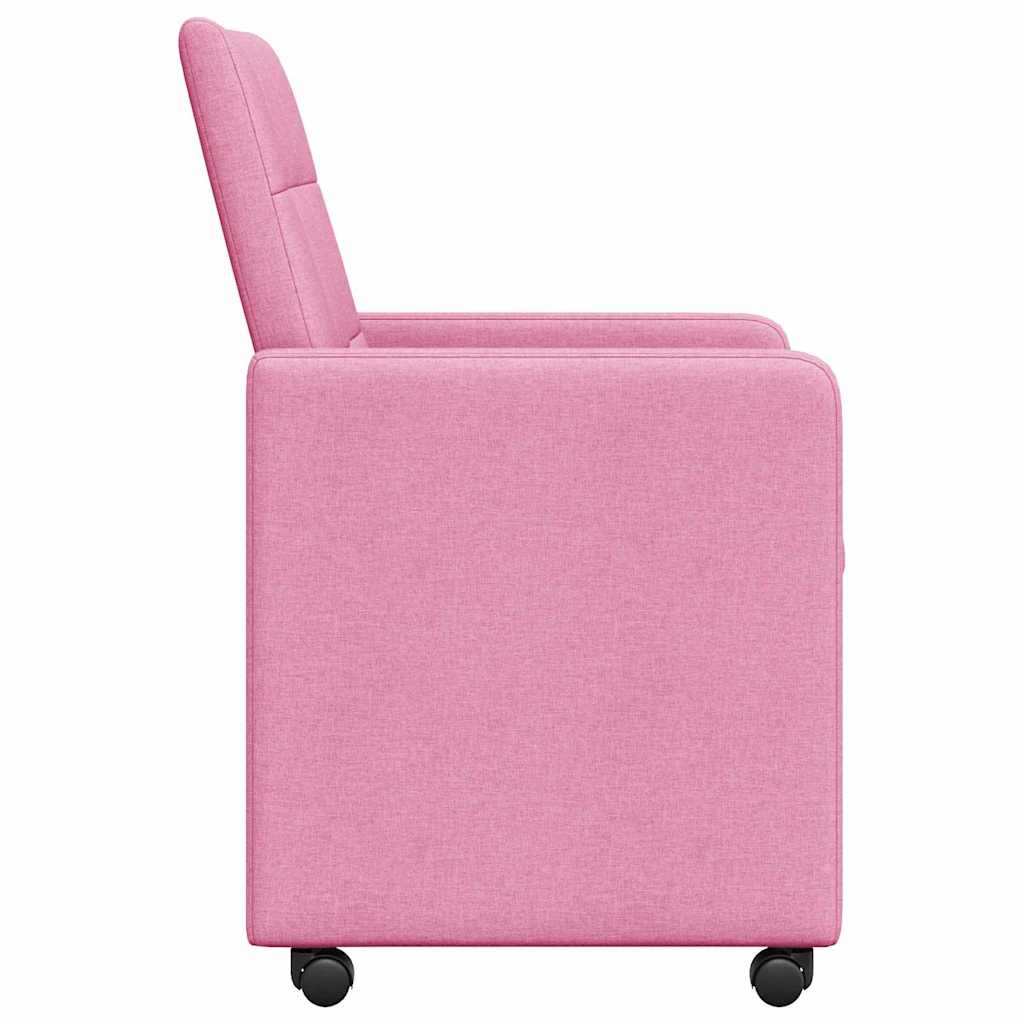 Esszimmerstühle mit Rollen 2 pcs Rosa 58 x 65 x 94 cm Stoff