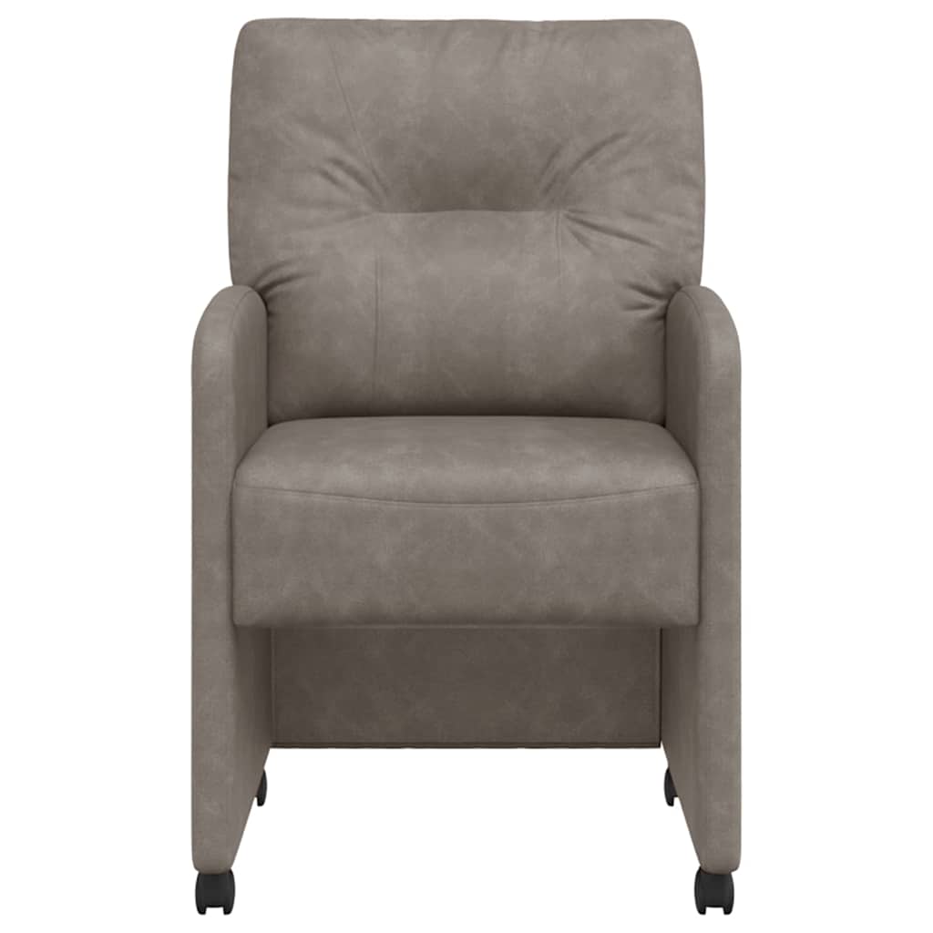 Esszimmerstühle mit Rollen 2 pcs Grau 57 x 67 x 95 cm