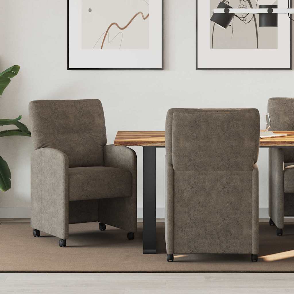 Esszimmerstühle mit Rollen 2 pcs Dunkelgrau 57 x 67 x 95 cm
