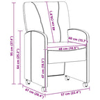 Esszimmerstühle mit Rollen 2 pcs Dunkelgrau 57 x 67 x 95 cm