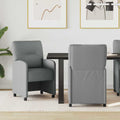 Esszimmerstühle mit Rollen 2 pcs Hellgrau 57 x 67 x 95 cm Stoff