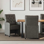 Esszimmerstühle mit Rollen 2 pcs Schwarz 58 x 67 x 97 cm