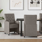Esszimmerstühle mit Rollen 2 pcs Grau 58 x 67 x 97 cm