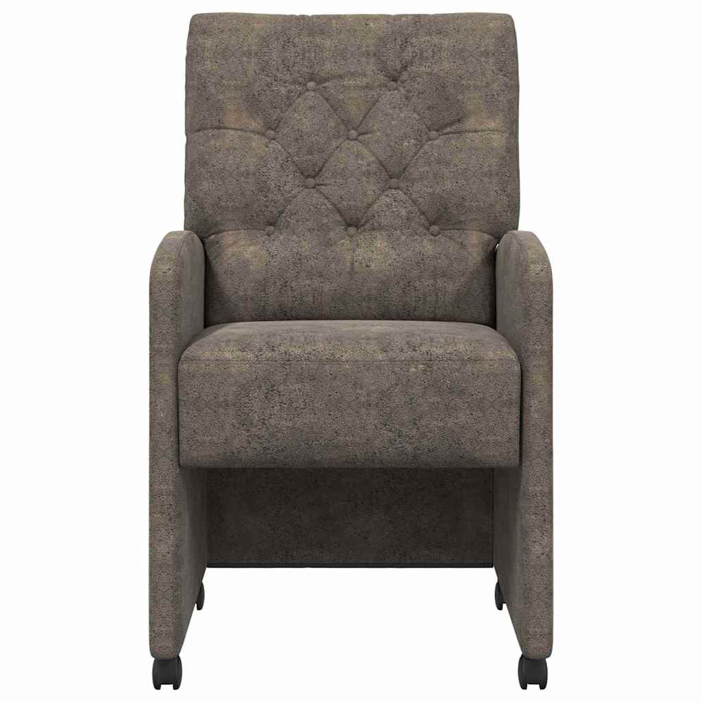 Esszimmerstühle mit Rollen 2 pcs Dunkelgrau 58 x 67 x 97 cm