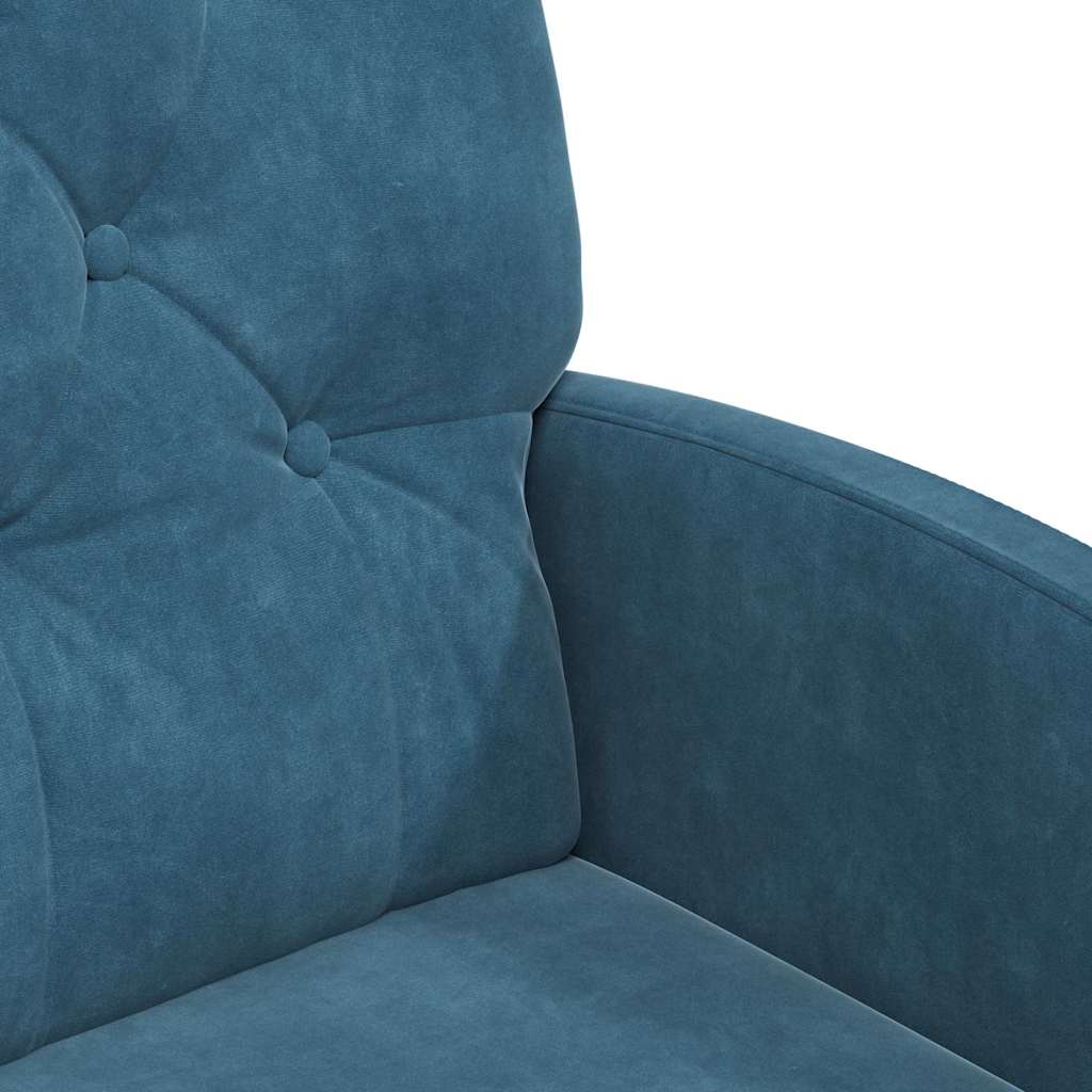 Esszimmerstühle mit Rollen 2 pcs Blau 58 x 67 x 97 cm Samt