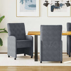 Esszimmerstühle mit Rollen 2 pcs Dunkelgrau 58 x 67 x 97 cm