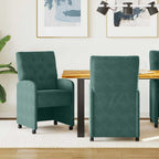 Esszimmerstühle mit Rollen 2 pcs Dunkelgrün 58 x 67 x 97 cm