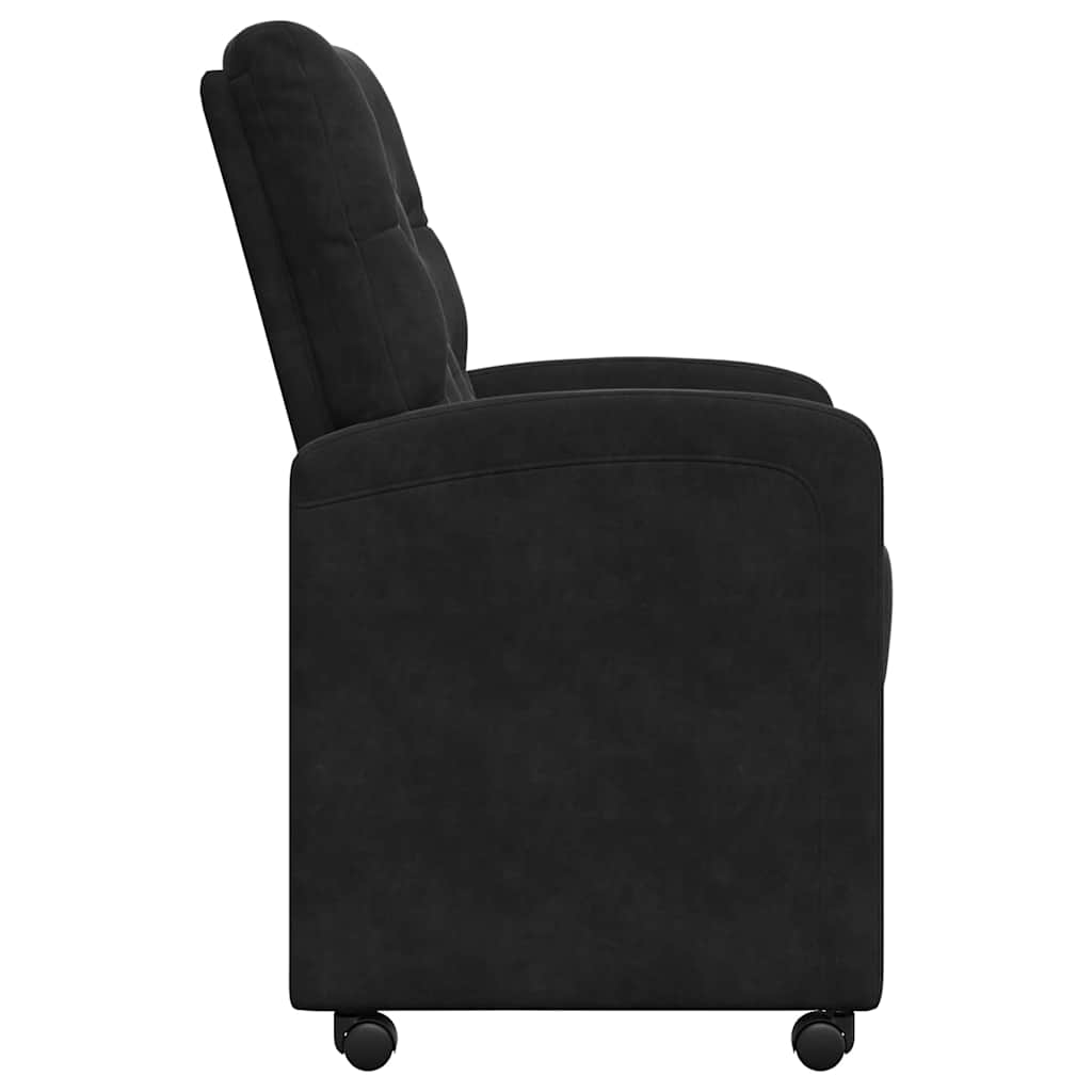 Esszimmerstühle mit Rollen 2 pcs Schwarz 58 x 67 x 97 cm Samt