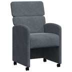 Esszimmerstühle mit Rollen 2 pcs Dunkelgrau 58 x 65 x 98 cm