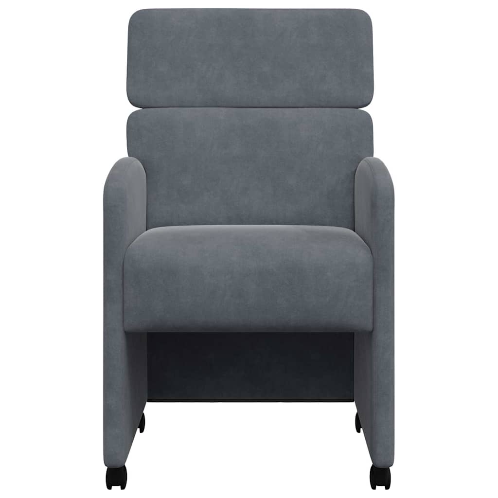 Esszimmerstühle mit Rollen 2 pcs Dunkelgrau 58 x 65 x 98 cm