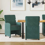 Esszimmerstühle mit Rollen 2 pcs Dunkelgrün 58 x 65 x 98 cm