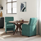 Esszimmerstühle mit Rollen 2 pcs Dunkelgrün 58 x 65 x 98 cm