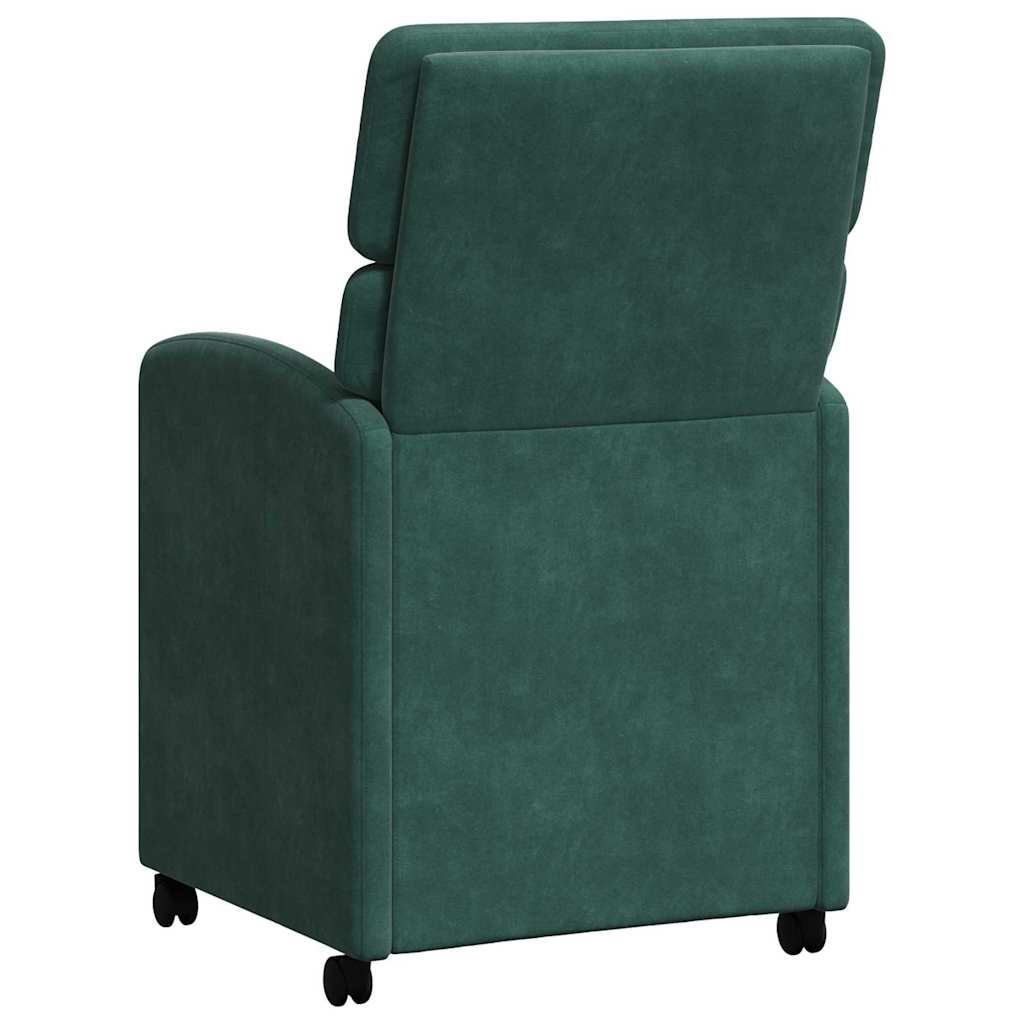 Esszimmerstühle mit Rollen 2 pcs Dunkelgrün 58 x 65 x 98 cm