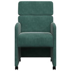 Esszimmerstühle mit Rollen 2 pcs Dunkelgrün 58 x 65 x 98 cm