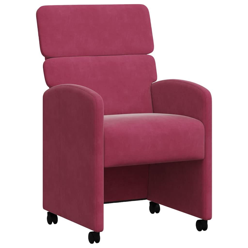 Esszimmerstühle mit Rollen 2 pcs Weinrot 58 x 65 x 98 cm Samt