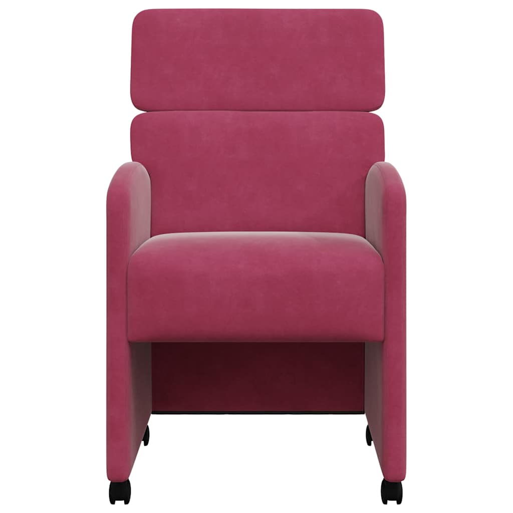 Esszimmerstühle mit Rollen 2 pcs Weinrot 58 x 65 x 98 cm Samt