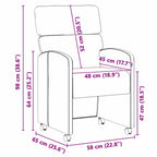 Esszimmerstühle mit Rollen 2 pcs Weinrot 58 x 65 x 98 cm Samt