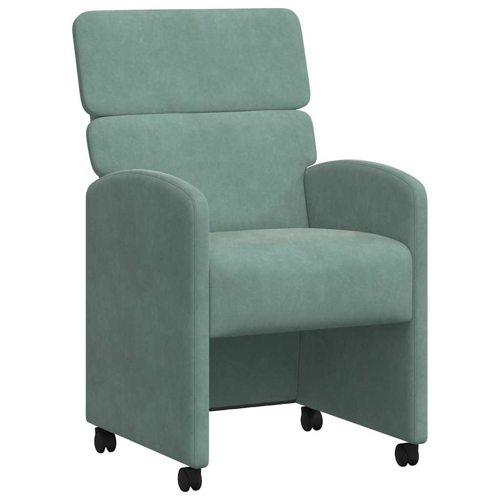 Esszimmerstühle mit Rollen 2 pcs Meergrün 58 x 65 x 98 cm Samt