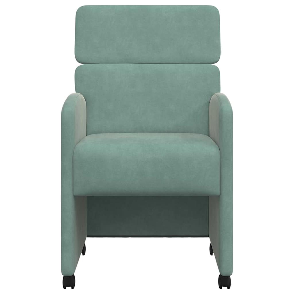 Esszimmerstühle mit Rollen 2 pcs Meergrün 58 x 65 x 98 cm Samt