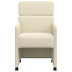Esszimmerstühle mit Rollen 2 pcs Creme 58 x 65 x 98 cm