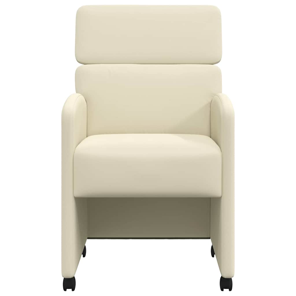 Esszimmerstühle mit Rollen 2 pcs Creme 58 x 65 x 98 cm