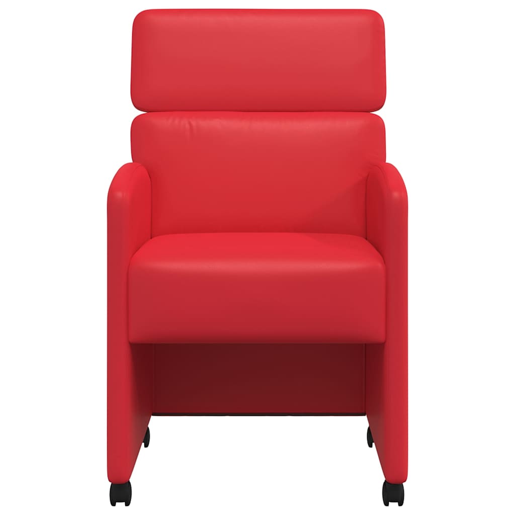 Esszimmerstühle mit Rollen 2 pcs Rot 58 x 65 x 98 cm Kunstleder