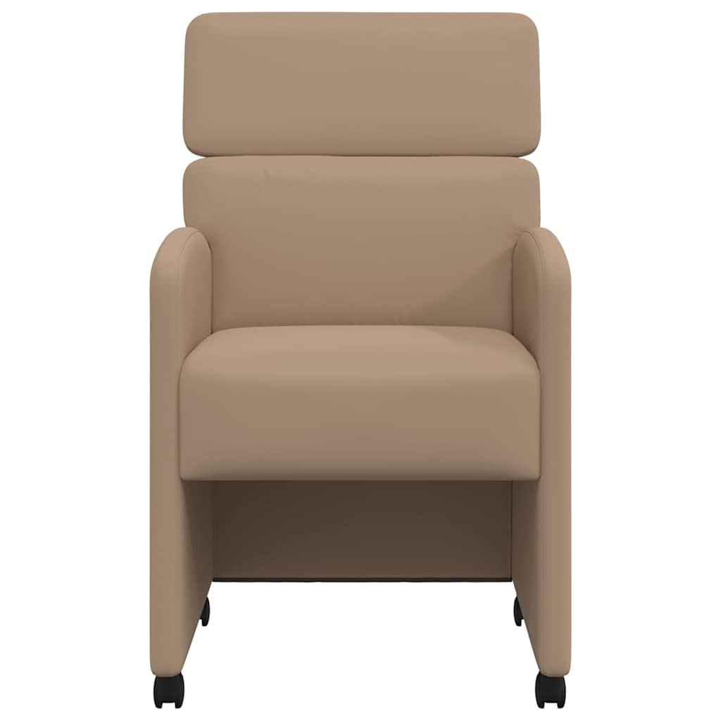 Esszimmerstühle mit Rollen 2 pcs Cappuccino 58 x 65 x 98 cm