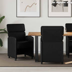 Esszimmerstühle mit Rollen 2 pcs Schwarz 58 x 65 x 98 cm