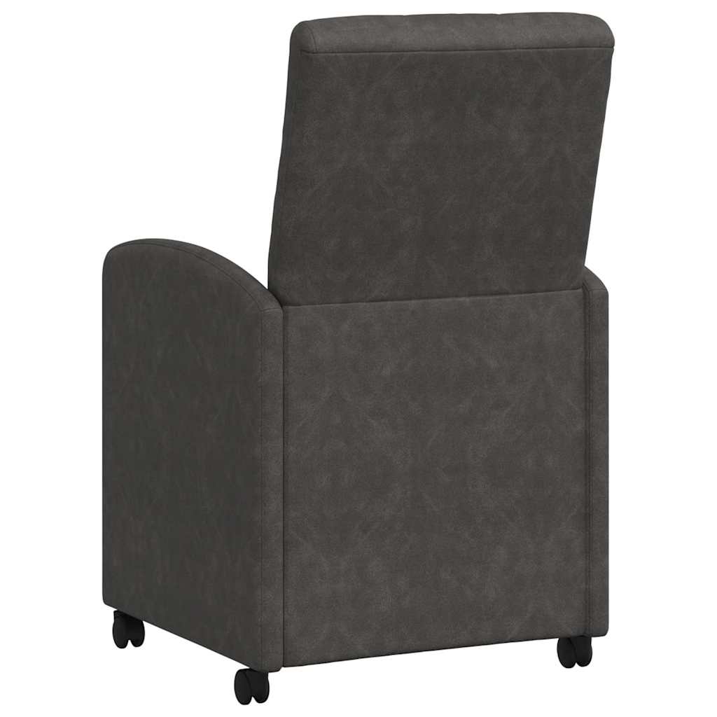 Esszimmerstühle mit Rollen 2 pcs Schwarz 58 x 67 x 97 cm