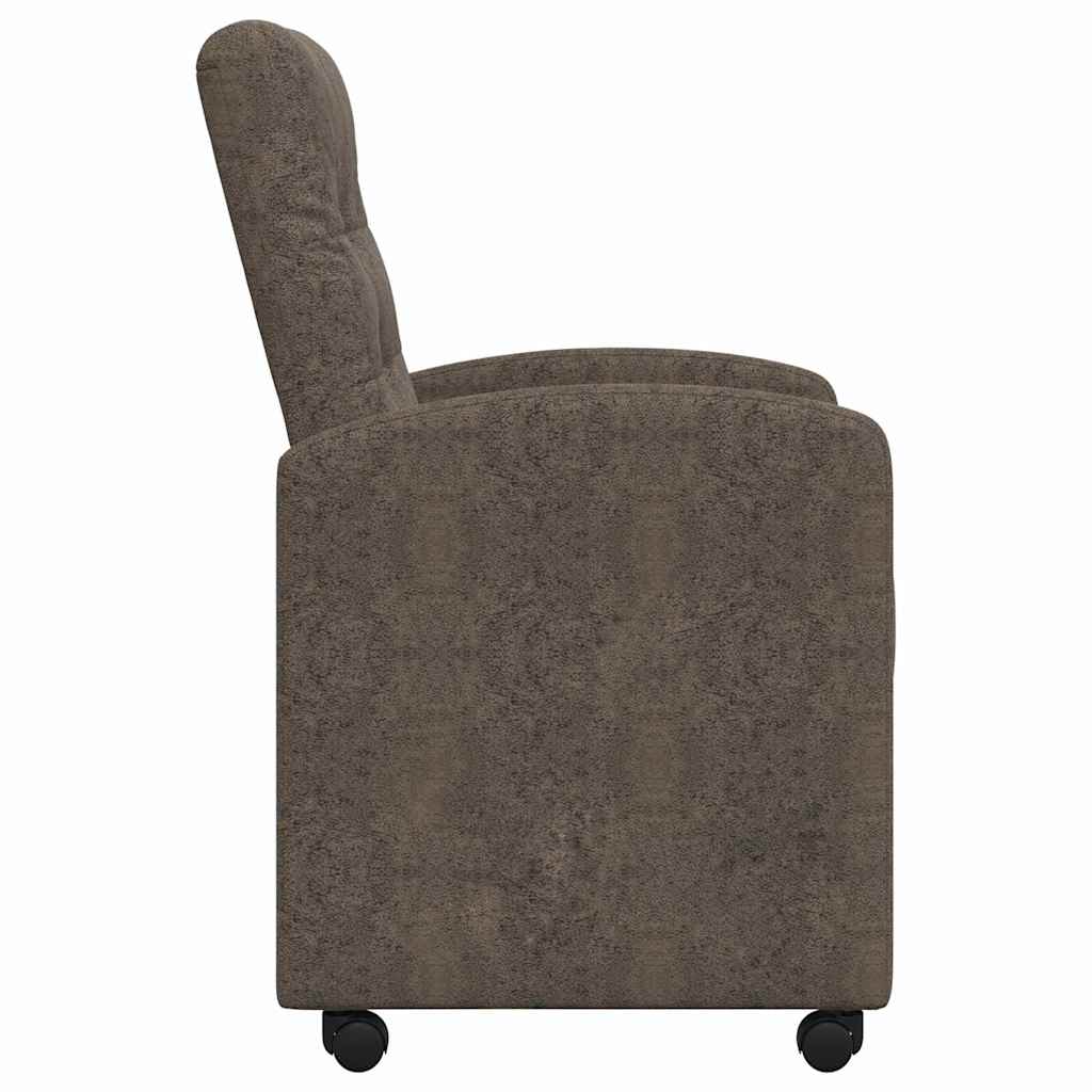 Esszimmerstühle mit Rollen 2 pcs Dunkelgrau 58 x 67 x 97 cm