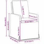 Esszimmerstühle 2 pcs Hellgrau 57 x 67 x 98 cm Leinen
