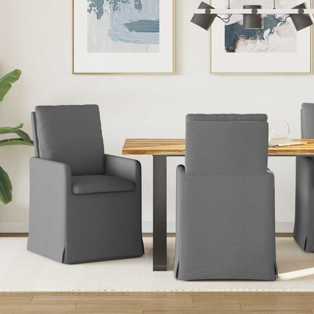 Esszimmerstühle 2 pcs Dunkelgrau 57 x 67 x 98 cm Stoff