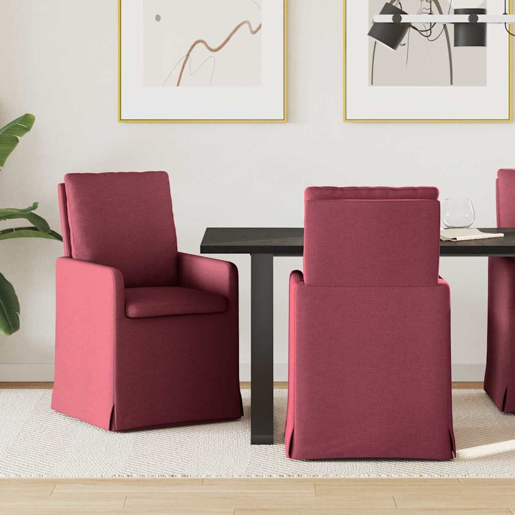 Esszimmerstühle 2 pcs Weinrot 57 x 67 x 98 cm Stoff