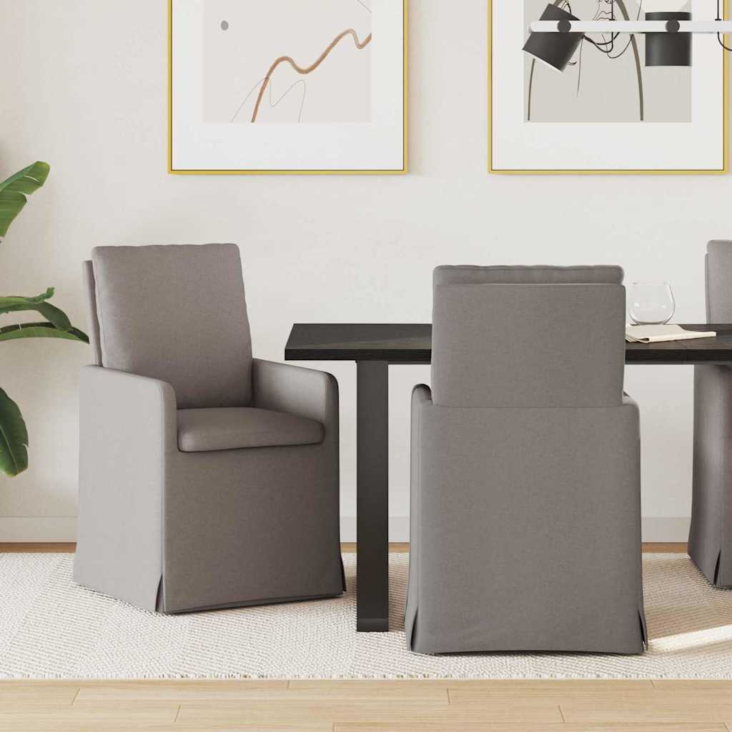 Esszimmerstühle 2 pcs Taupe 57 x 67 x 98 cm Stoff