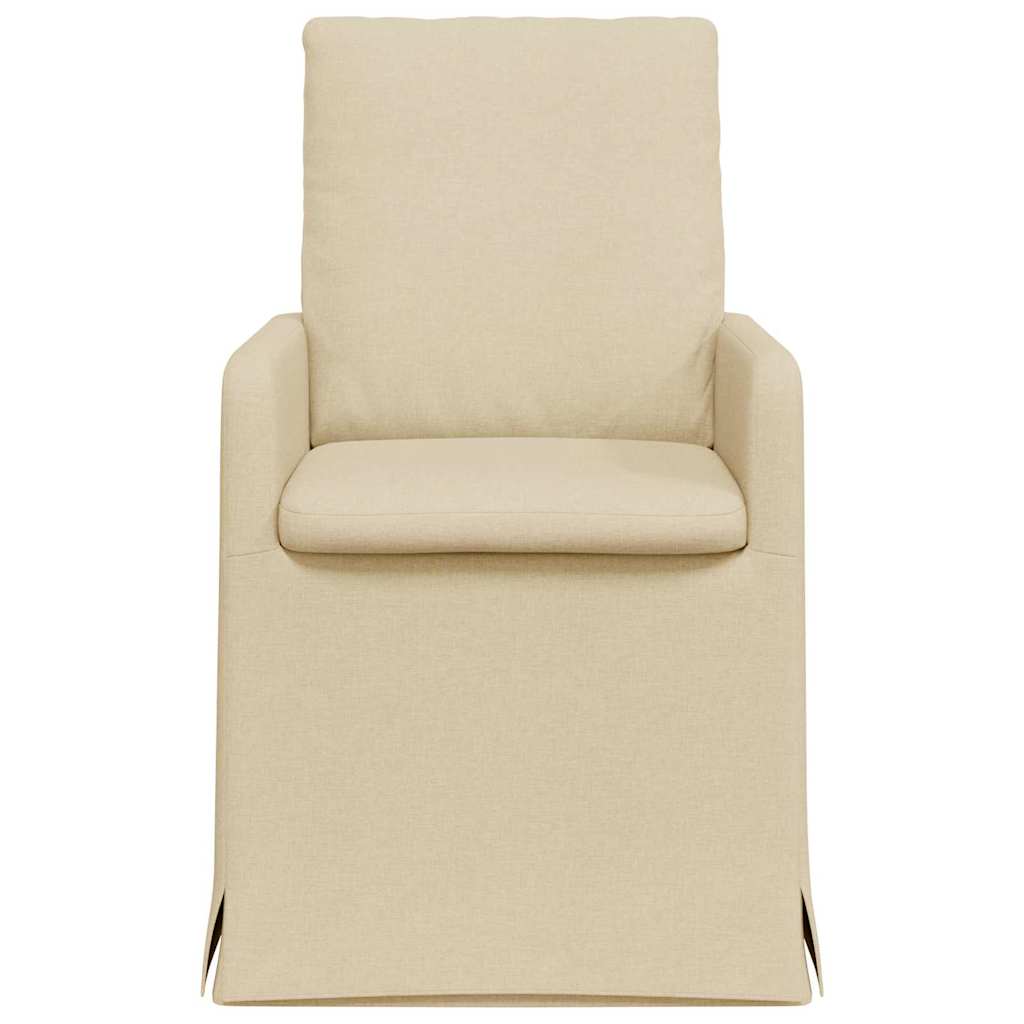 Esszimmerstühle 2 pcs Creme 57 x 67 x 98 cm Stoff