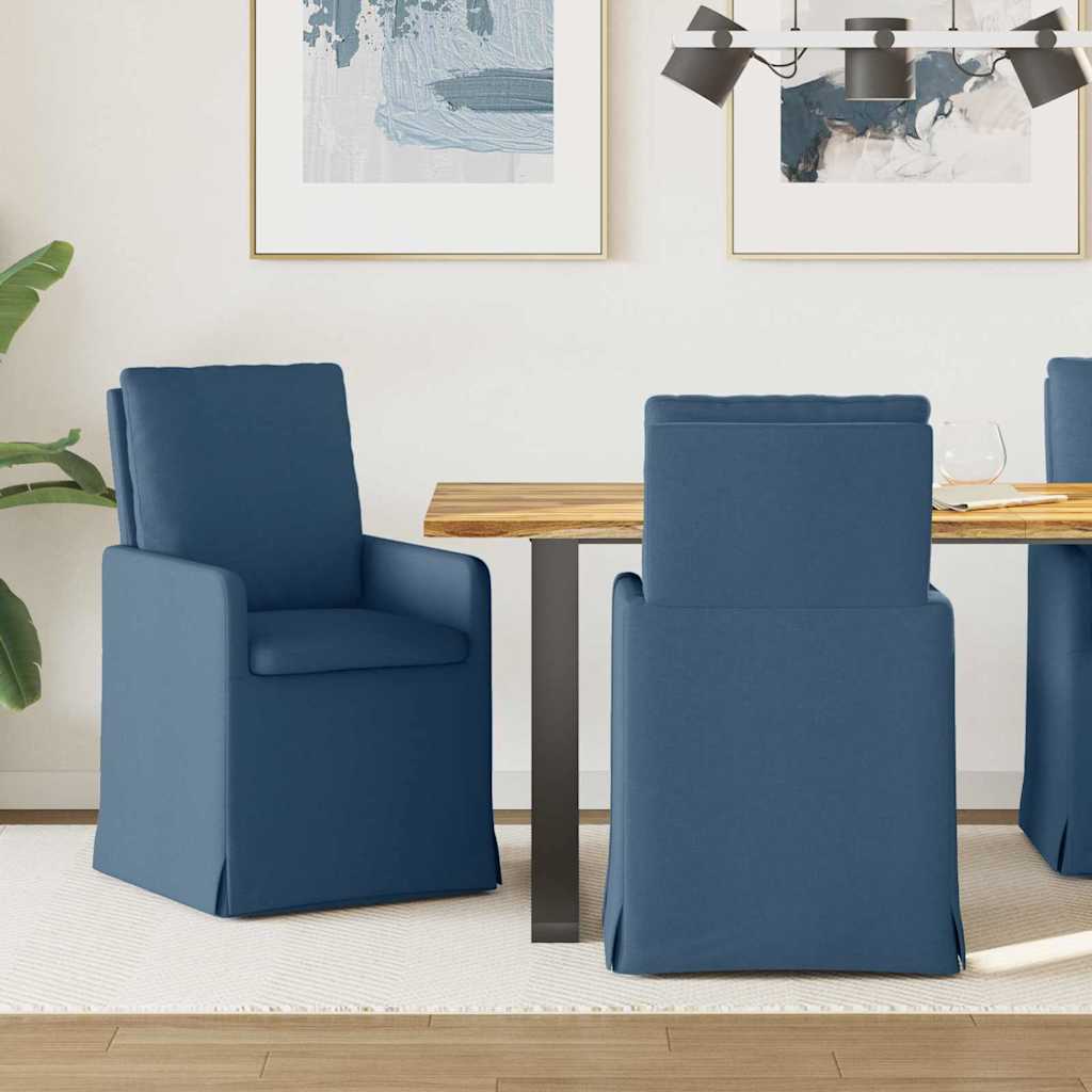 Esszimmerstühle 2 pcs Blau 57 x 67 x 98 cm Stoff