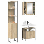 Badezimmermöbel-Set mit Regal 3 pcs Sonoma-Eiche Holzwerkstoff