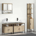 Badezimmermöbel-Set mit Regal 4 pcs Sonoma-Eiche Holzwerkstoff