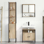 Badezimmermöbel-Set mit Regal 3 pcs Sonoma-Eiche Holzwerkstoff
