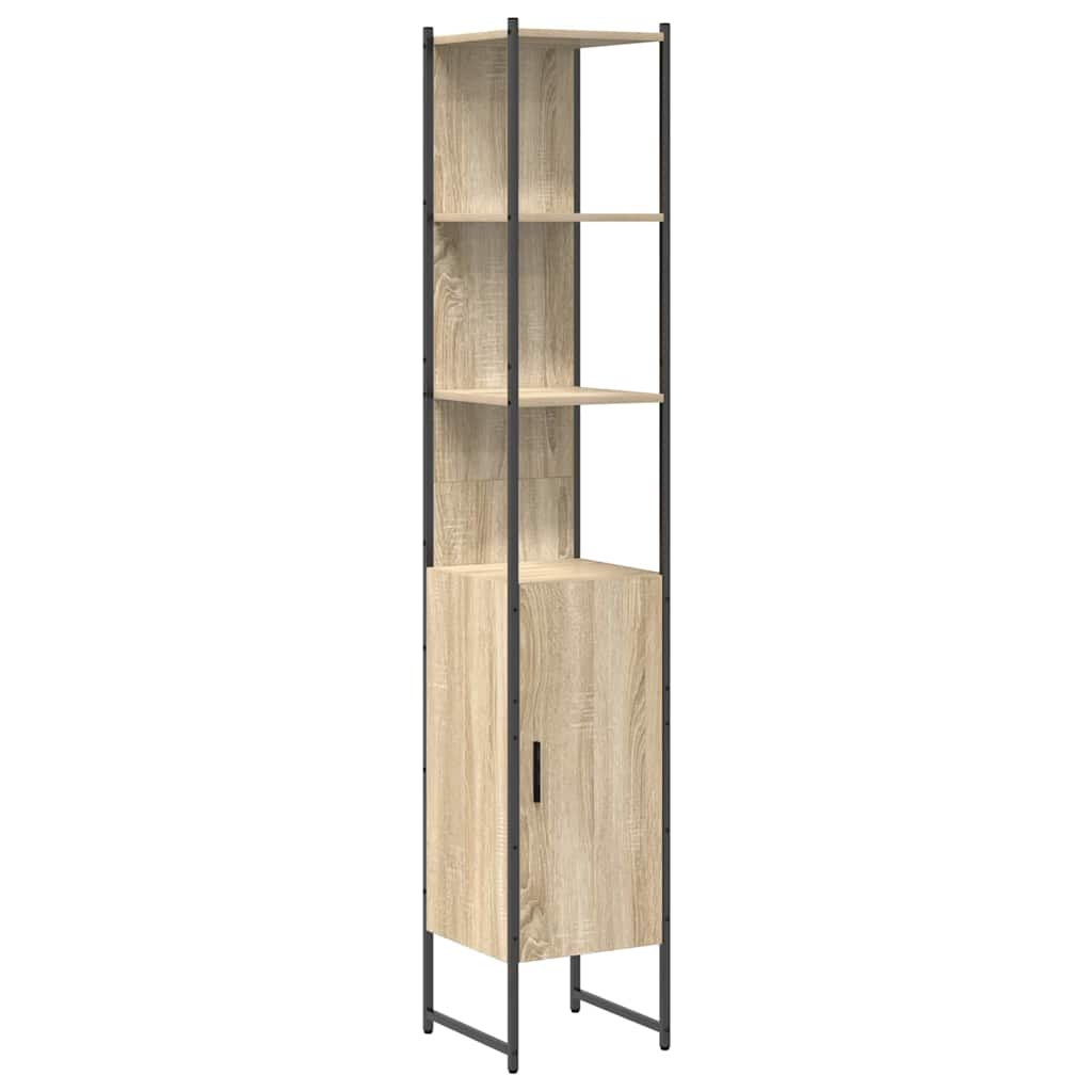 Badezimmermöbel-Set mit Regal 3 pcs Sonoma-Eiche Holzwerkstoff