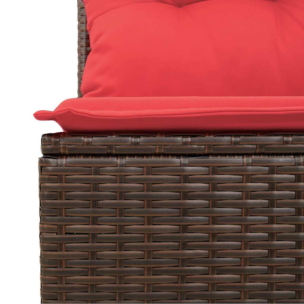 Gartensofa-set mit Speicher 9 pcs Beige Poly-Rattan