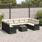 Gartensofa-set mit Speicher 10 pcs Braun Poly-Rattan