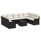 Gartensofa-set mit Speicher 10 pcs Braun Poly-Rattan